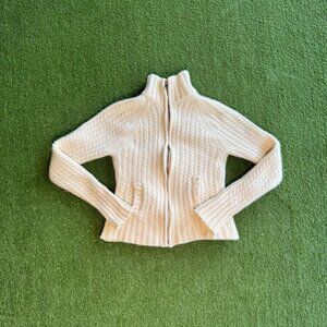 Gap Cream Cable Knit Zip Sweater